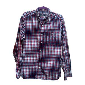 Men’s Vineyard Vines Blue & Red Gingham Button Down - Large
